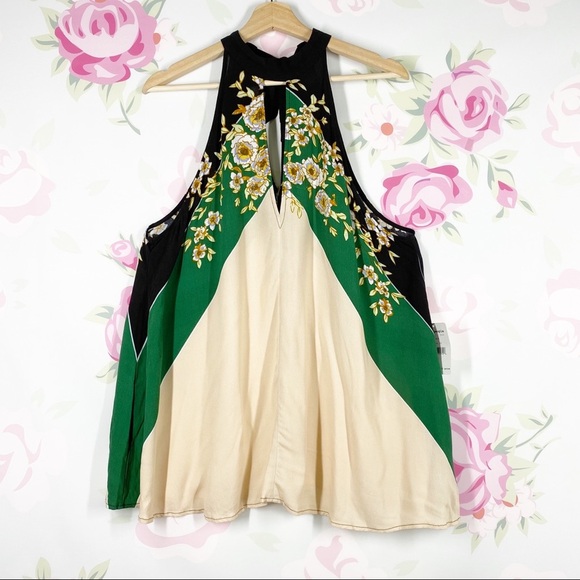 Free People Tops - NEW Free People Beat Of My Heart Boho Floral Halter Tie Tunic Summer Top XS